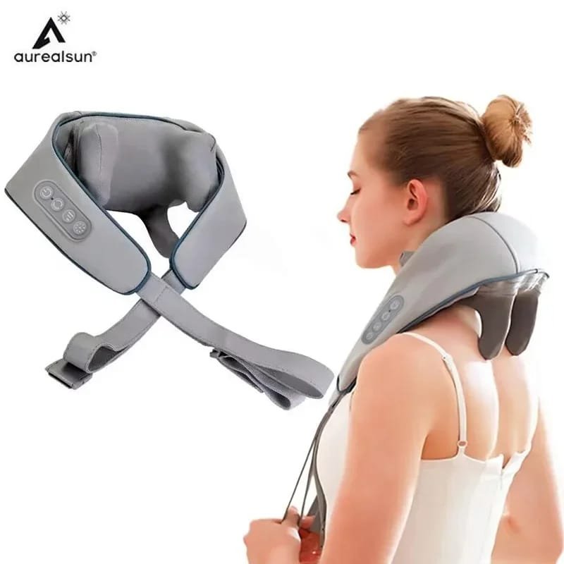 MASAJEADOR CERVICAL Y HOMBROS CON TERAPIA DE CALOR INALAMBRICO
