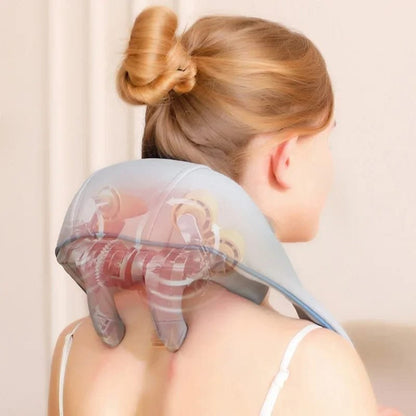 MASAJEADOR CERVICAL Y HOMBROS CON TERAPIA DE CALOR INALAMBRICO
