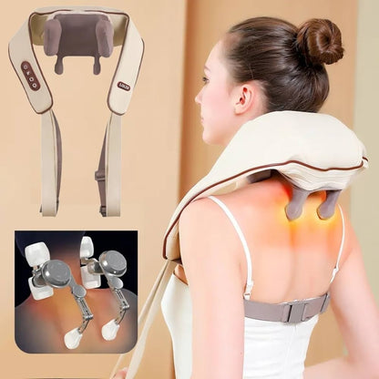 MASAJEADOR CERVICAL Y HOMBROS CON TERAPIA DE CALOR INALAMBRICO